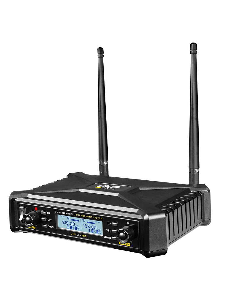 UHF 600 Pro Micrófono Inalámbrico Doble SKP 2