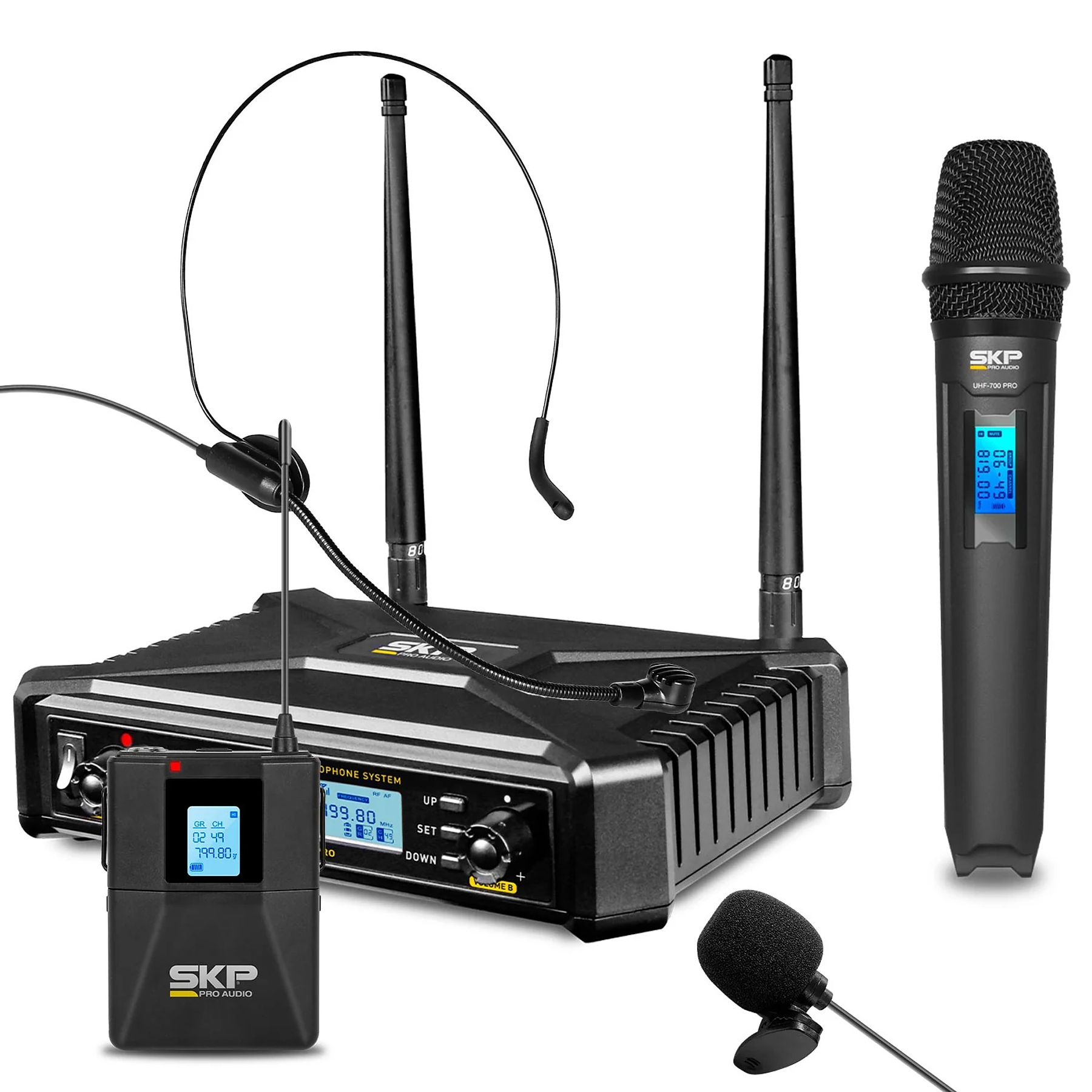 UHF 700PRO Kit Micrófono Inalámbrico MultiFrec. SKP