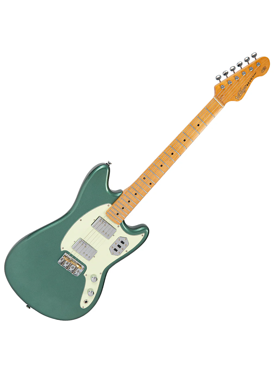 Guitarra Eléctrica REVO Series 'Colt HH Twin Verde Sherwood Metalizado Vintage 1
