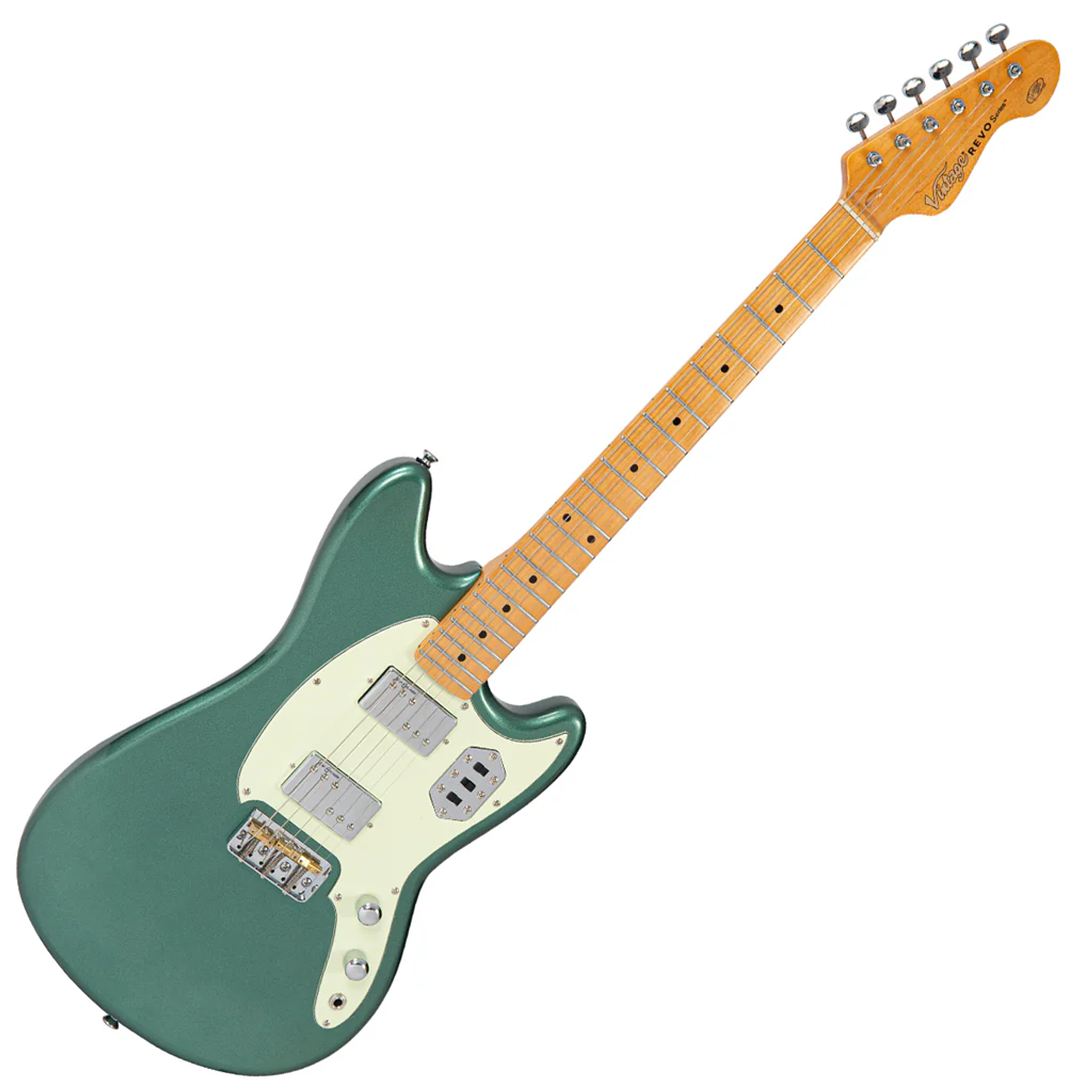 Guitarra Eléctrica REVO Series 'Colt HH Twin Verde Sherwood Metalizado Vintage