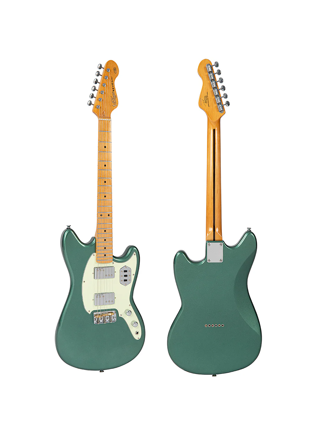 Guitarra Eléctrica REVO Series 'Colt HH Twin Verde Sherwood Metalizado Vintage 3