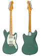 Guitarra Eléctrica REVO Series 'Colt HH Twin Verde Sherwood Metalizado Vintage - Miniatura 3