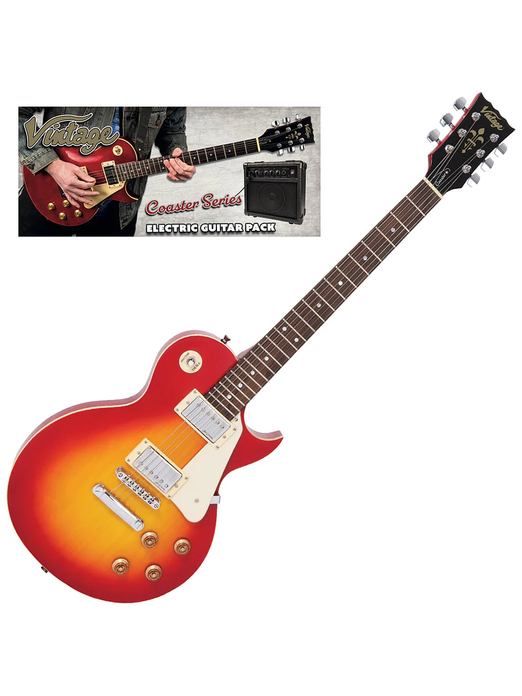 Pack de guitarra Eléctrica Coaster V10 en color Cherry Sunburst  Vintage 1