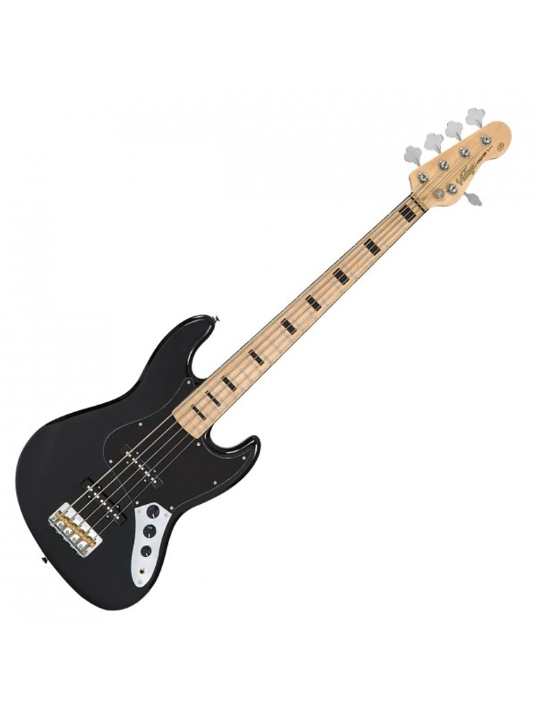 Bajo Electrico Vintage V49 Coaster 5 Cuerdas - Gloss Black - Vintage 1