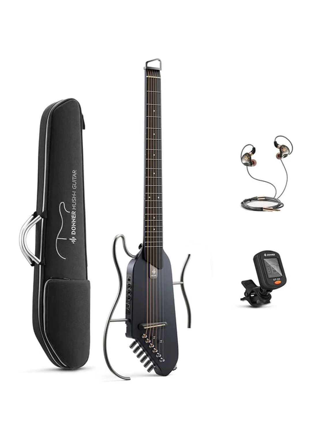 Guitarra Electroacústica de Viaje Donner HUSH-I Black 2