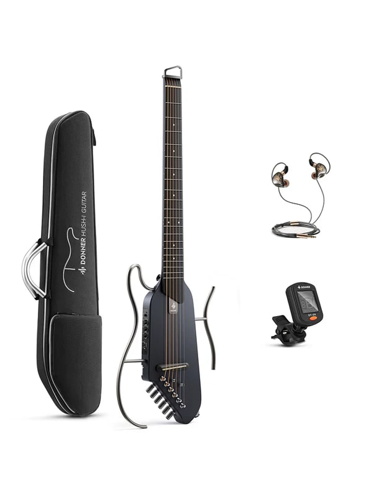 Guitarra Electroacústica de Viaje Donner HUSH-I Black 2