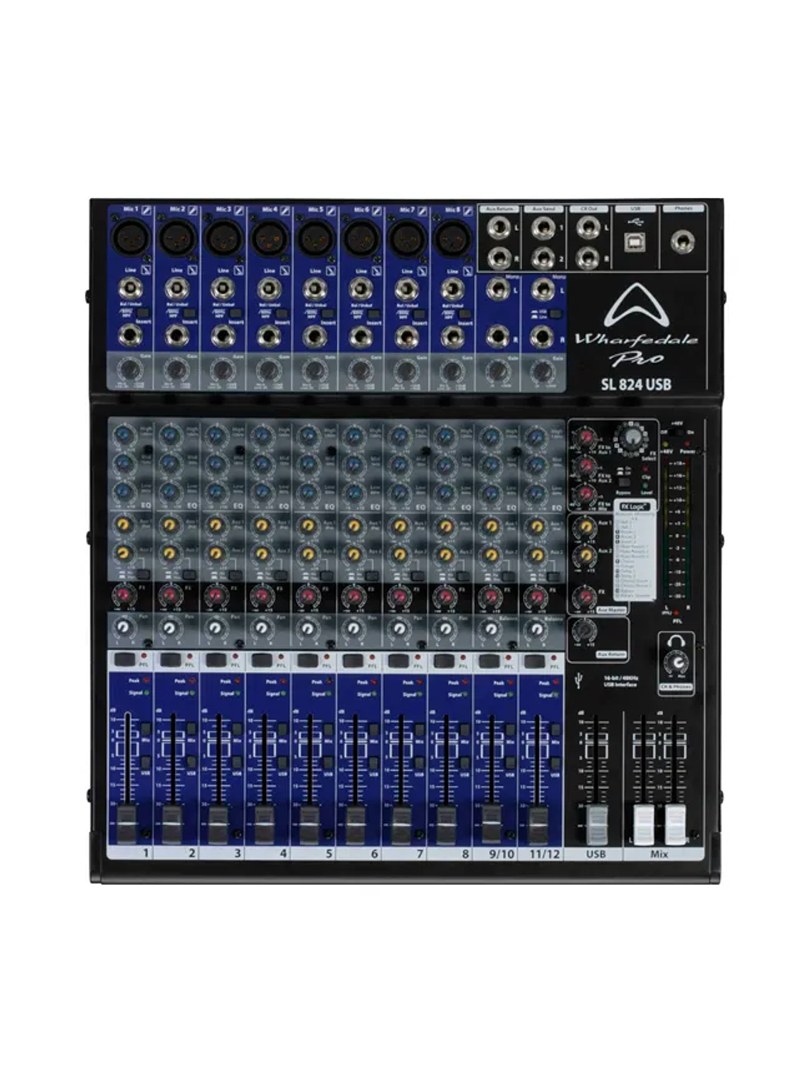 Mixer Wharfedale SL 824USB con efecto - 8 canales mono y 2 canales estéreo 1