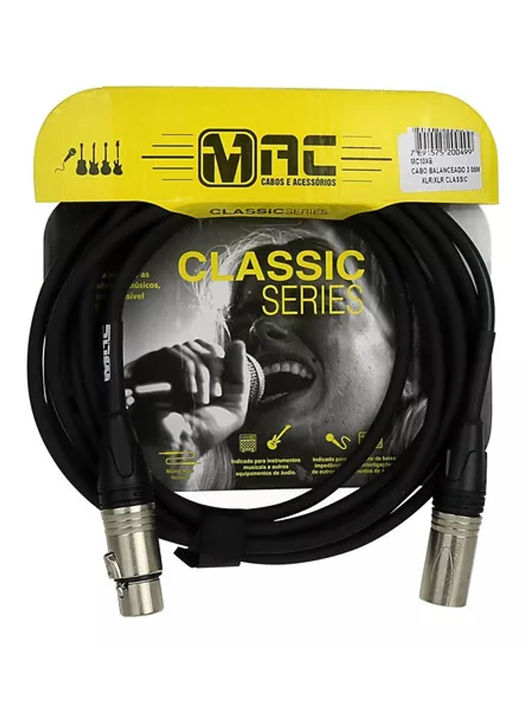  MAC-MC10XB  Cable De Microfono Classic Series 3.05 mt MAC 1