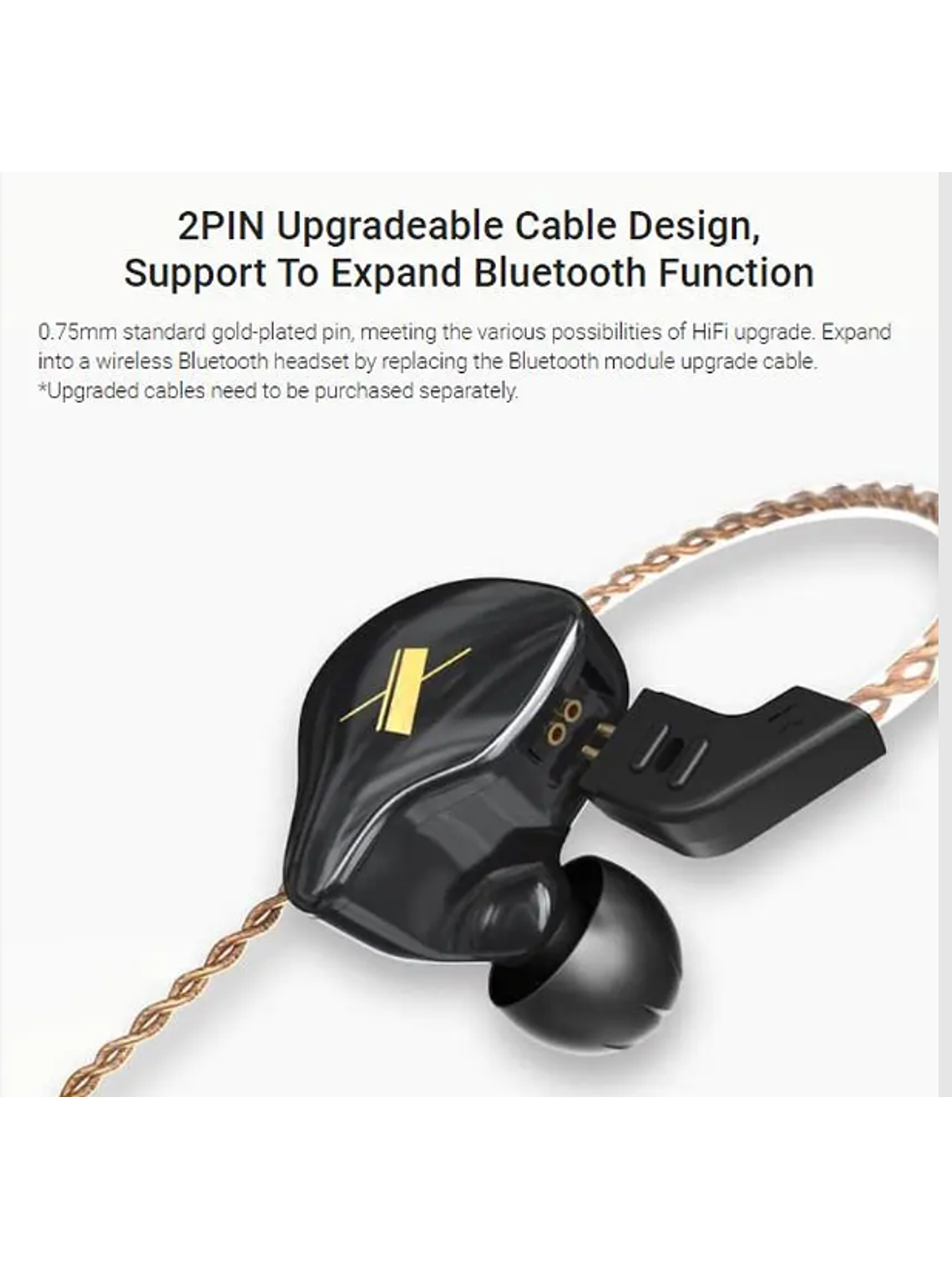 EDX-MIC Audífonos In-Ear Negros KZ 1