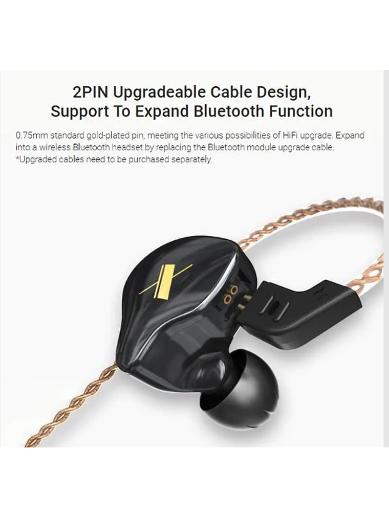 EDX-MIC Audífonos In-Ear Negros KZ 1