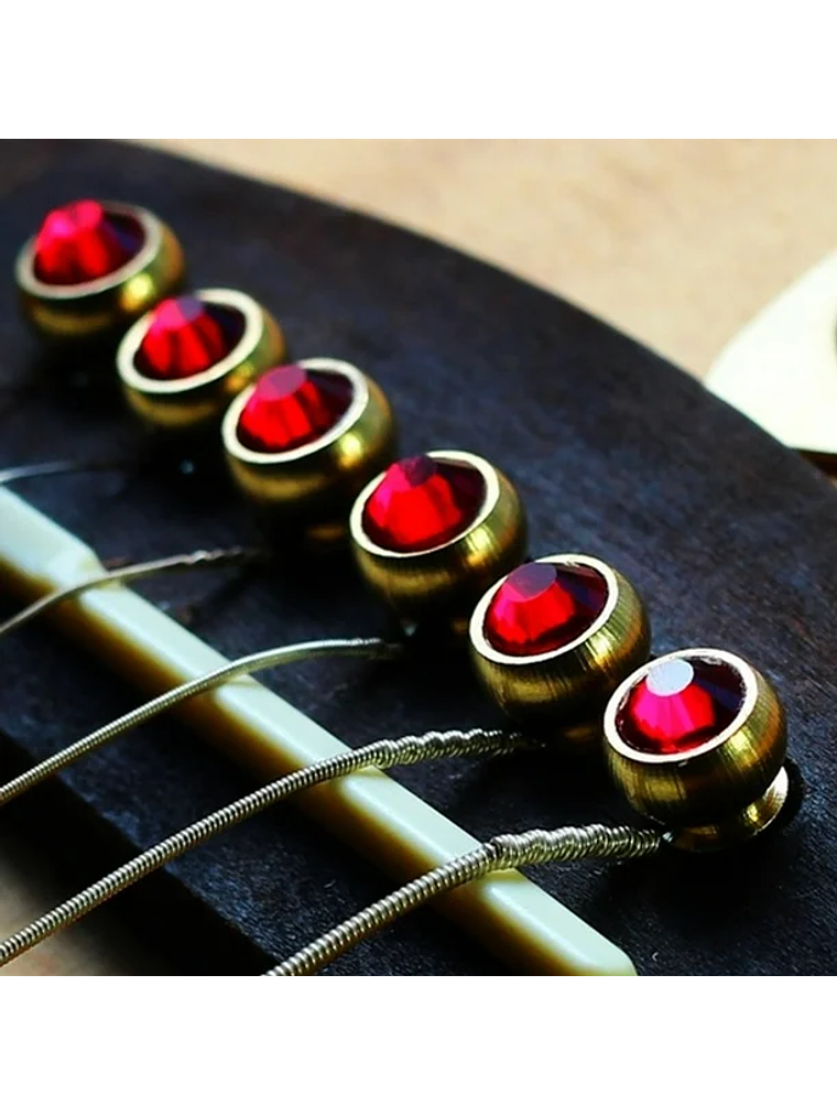 Pins Metálicos de guitarra clásica  Rojo 2