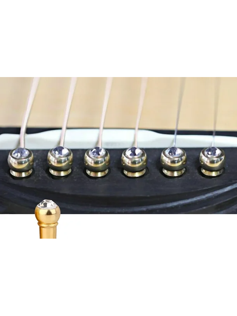 Pins Metálicos de guitarra clásica  Transparente 2