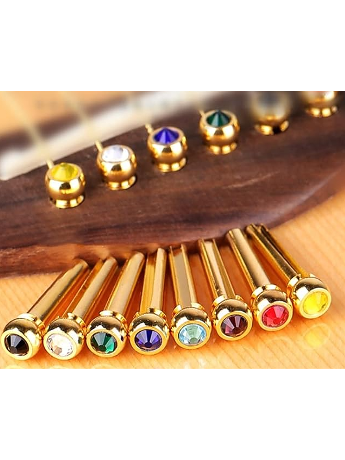 Pins Metálicos de guitarra clásica  Transparente 5