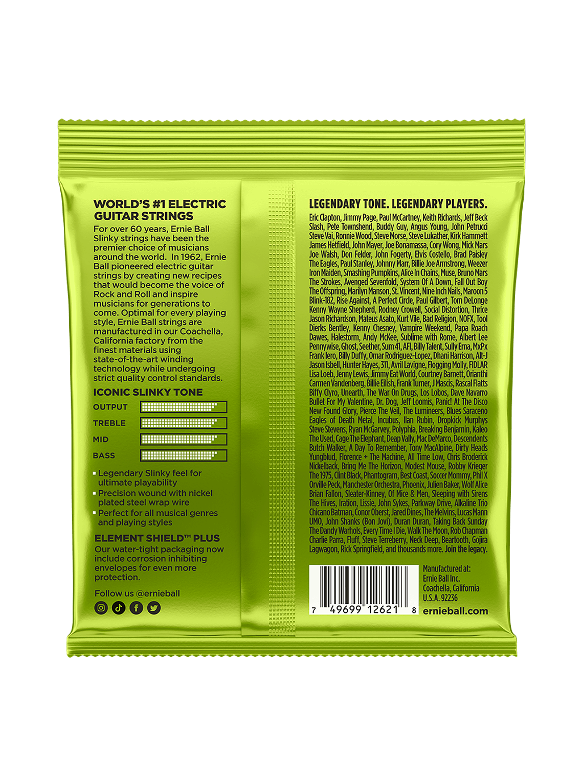 P02621 Set 7 Cuerdas Regular Slinky G. Eléctrica 10-56 Ernie Ball 2