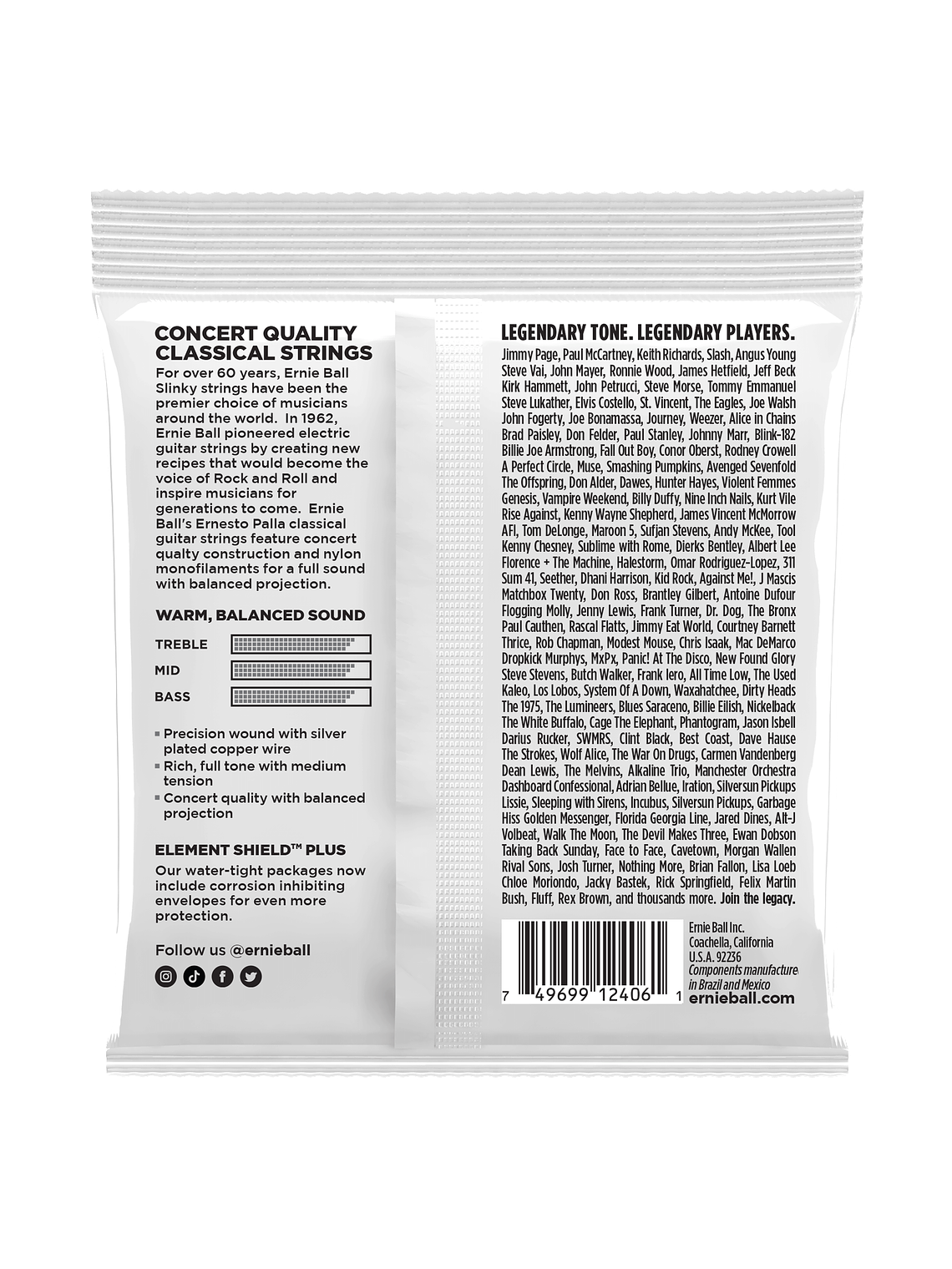 P02406 Set Cuerda Black Silver G. Clásica Ernesto Palla ERNIE BALL 2