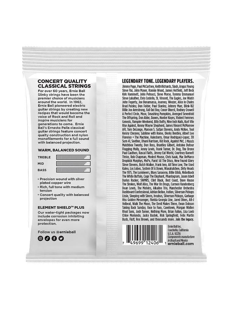 P02406 Set Cuerda Black Silver G. Clásica Ernesto Palla ERNIE BALL 2