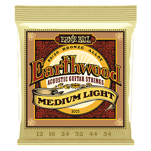 P02003 Set Cuerda Earthwood Medium Light G. Acústica 12-54 Ernie Ball