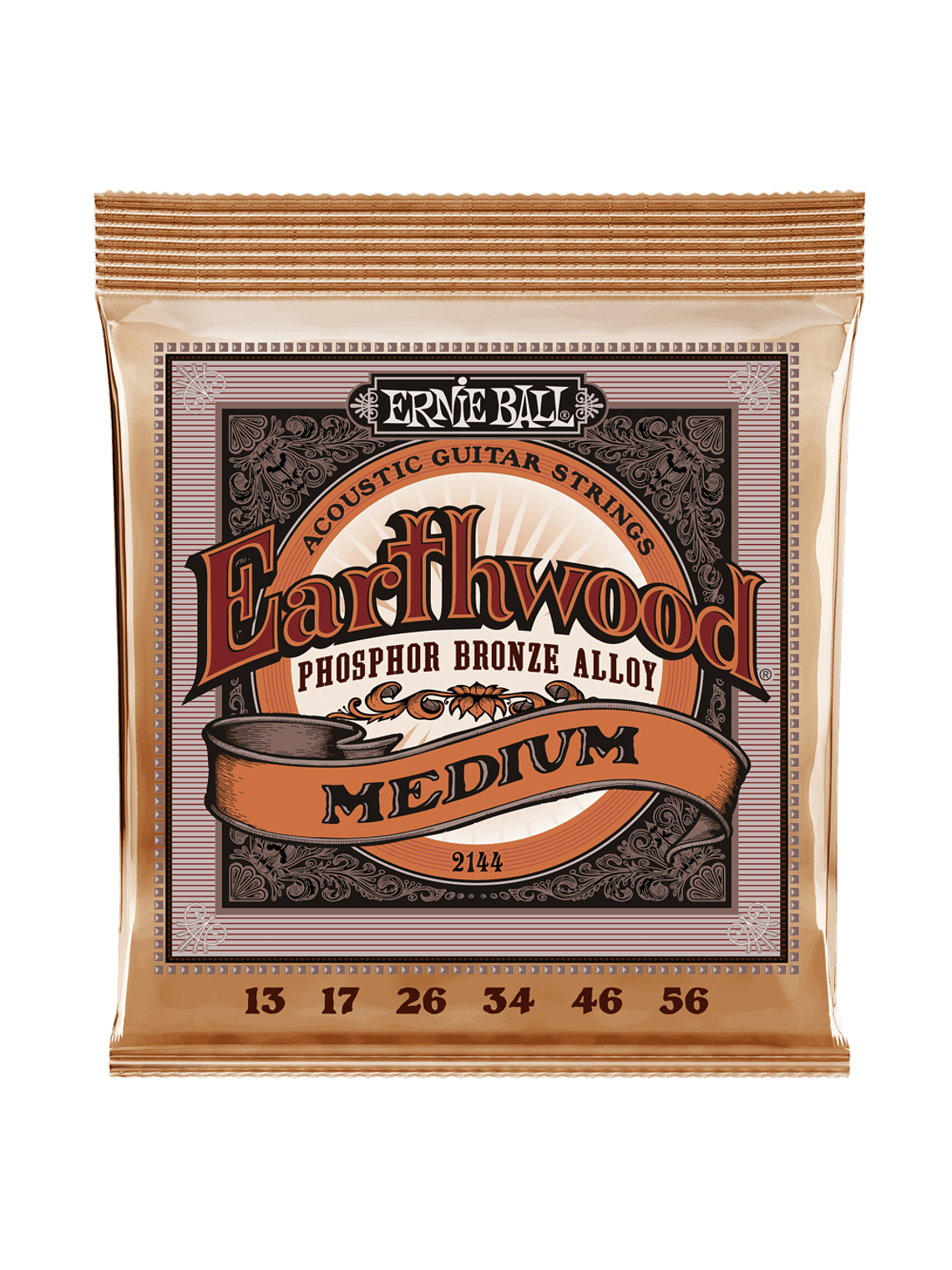 P02144 Set 6 Cuerdas G. Electroacústica Earthwood Fósforo Bronce Medium 13-56Ernie Ball 1