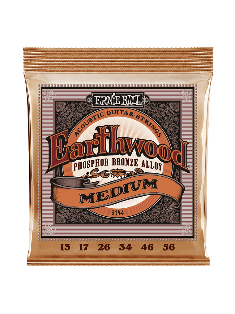 P02144 Set 6 Cuerdas G. Electroacústica Earthwood Fósforo Bronce Medium 13-56Ernie Ball 1