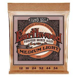 P02146 Set Cuerdas Medium Light G. Acustica Earthwood Fosforo Bronce 12-54 Ernie Ball