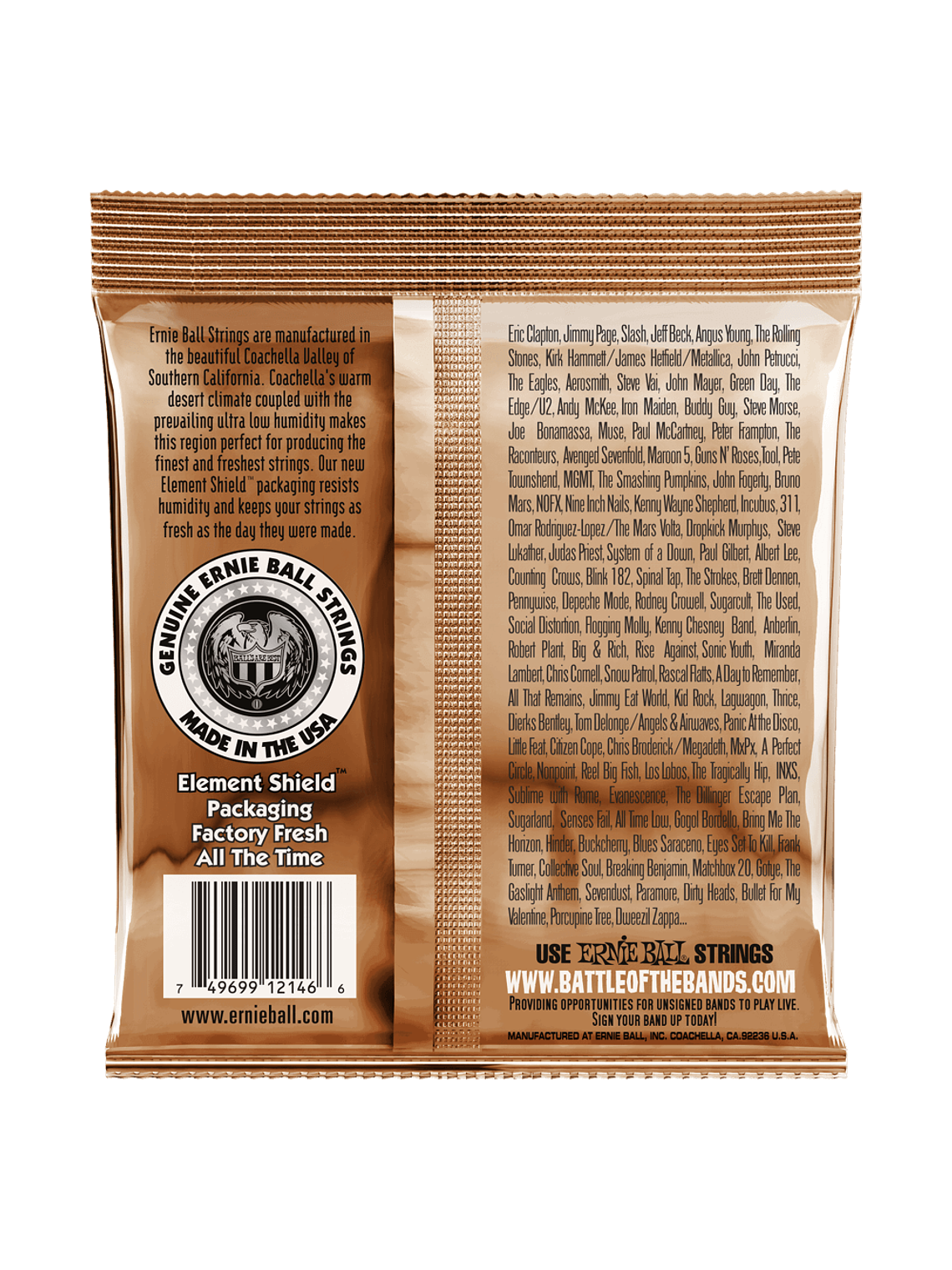 P02146 Set Cuerdas Medium Light G. Acustica Earthwood Fosforo Bronce 12-54 Ernie Ball 2