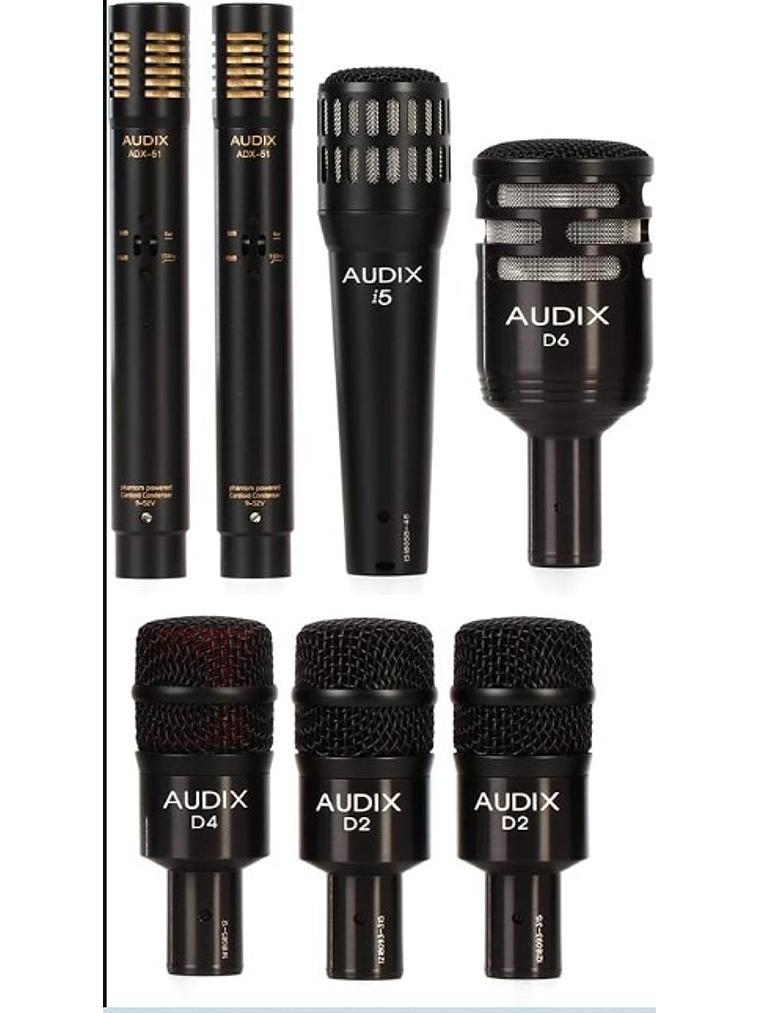 DP7 Kit De 7 Micrófonos Para Batería Profesional Studio/Escenario Audix  6