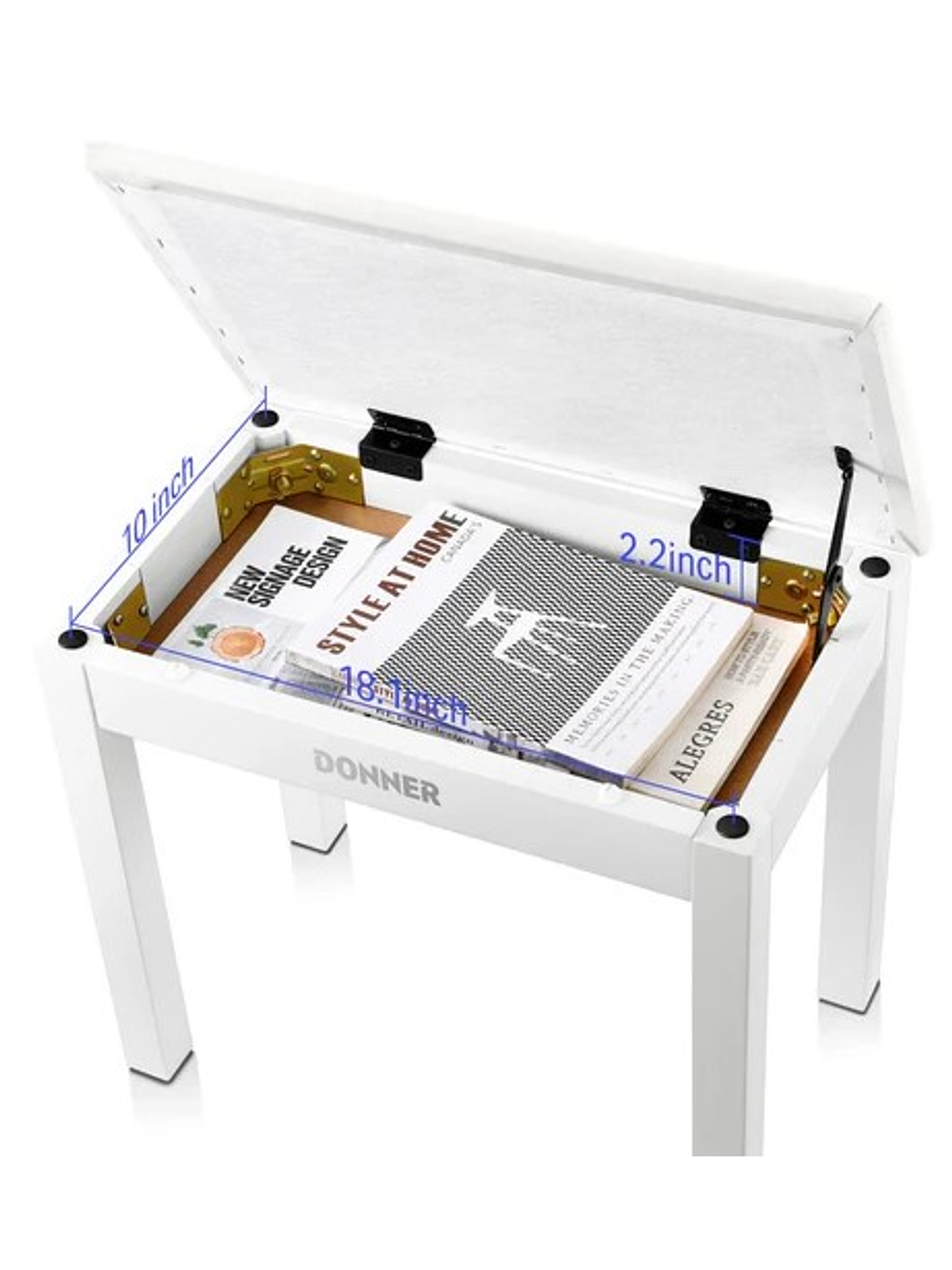 DKB10 Banqueta para Piano Blanco Donner 2