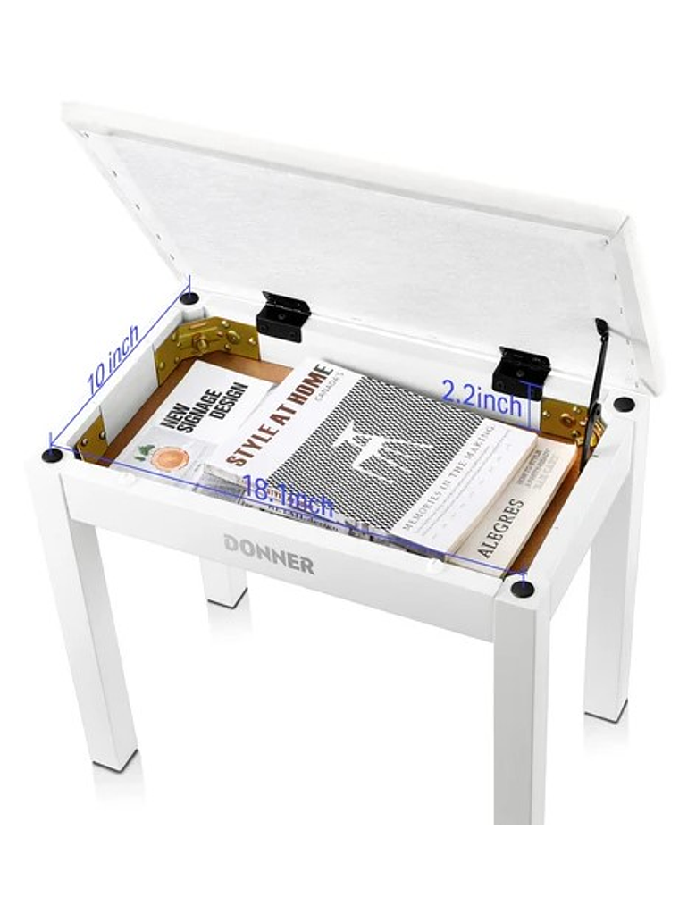DKB10 Banqueta para Piano Blanco Donner 2