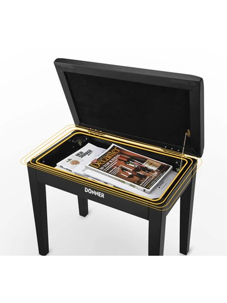  DKB10 Banqueta para Piano Color Negro Donner 4