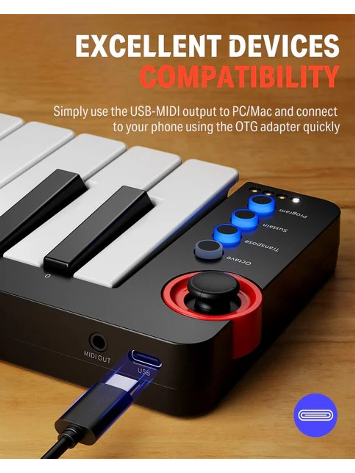 N25 Controlador Midi  25 Teclas Donner 3