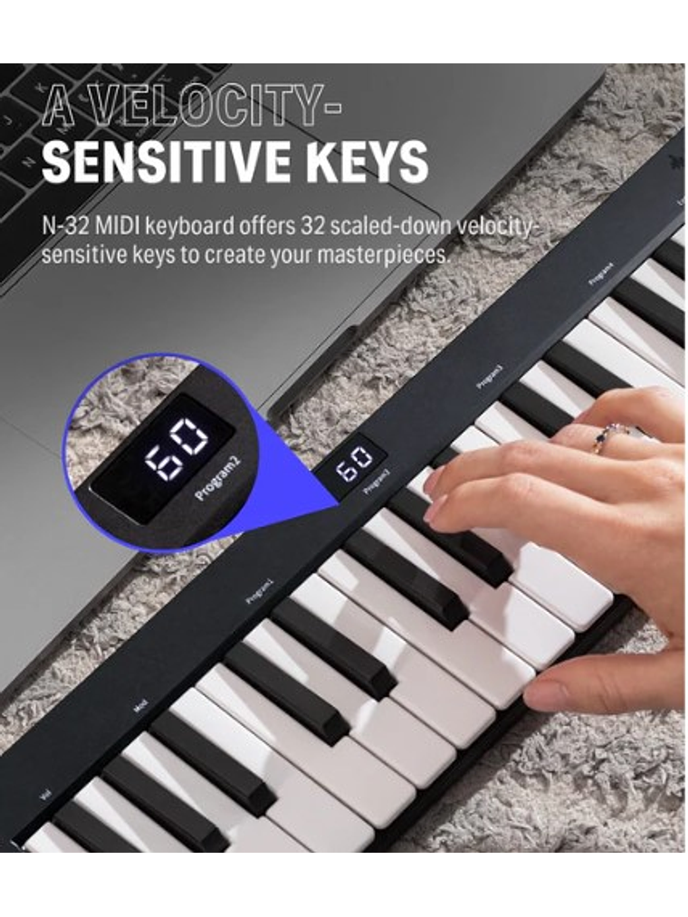 N32 Controlador Midi 32 Teclas Donner 3