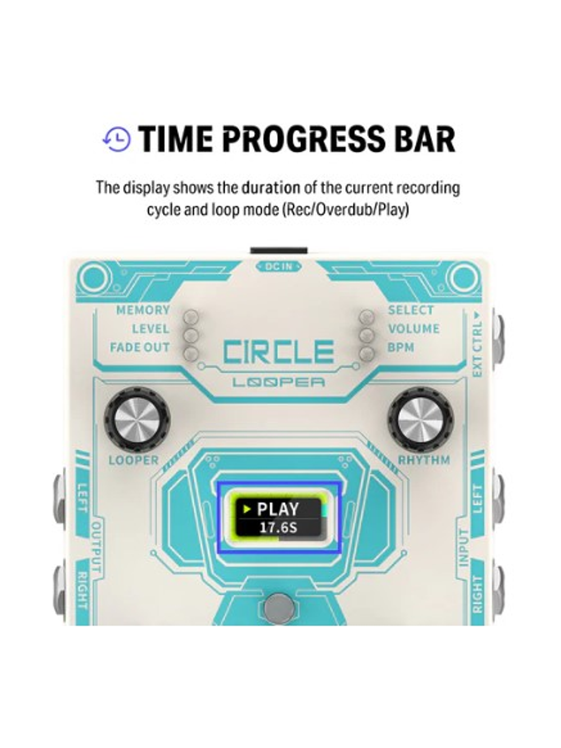 Circle Looper Pedal Looper y Caja de Ritmos DONNER 4