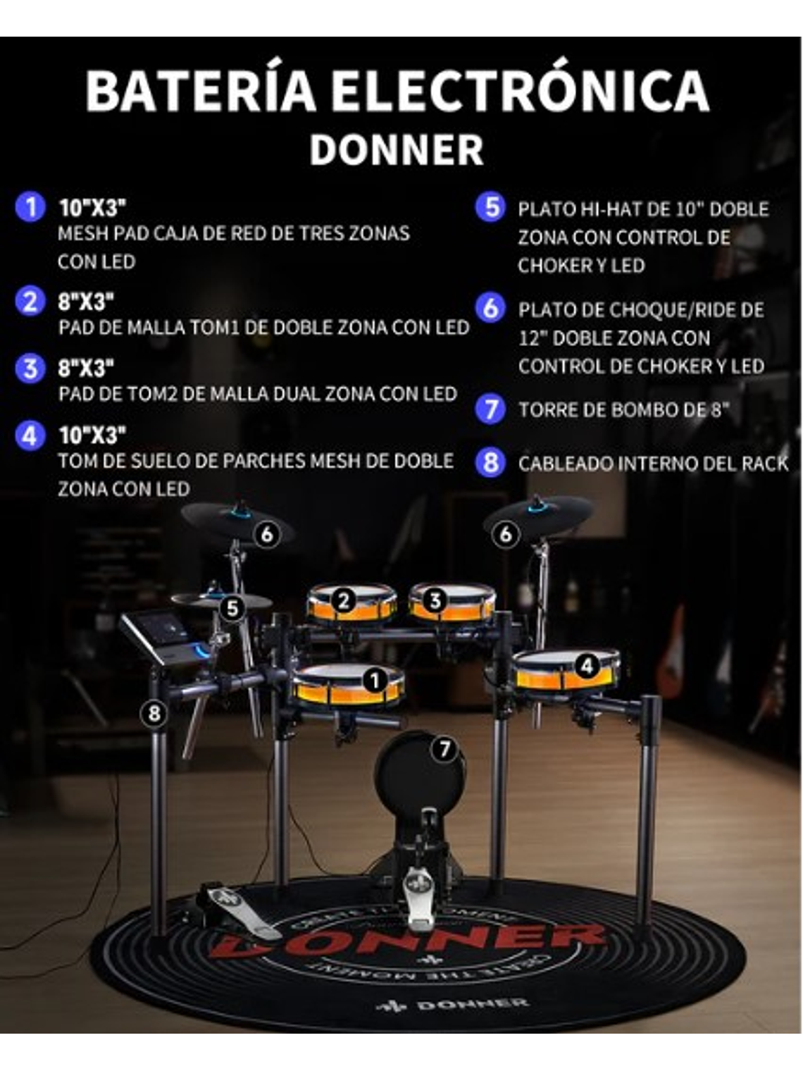 Backbeat  Batería Electrónica Donner 4