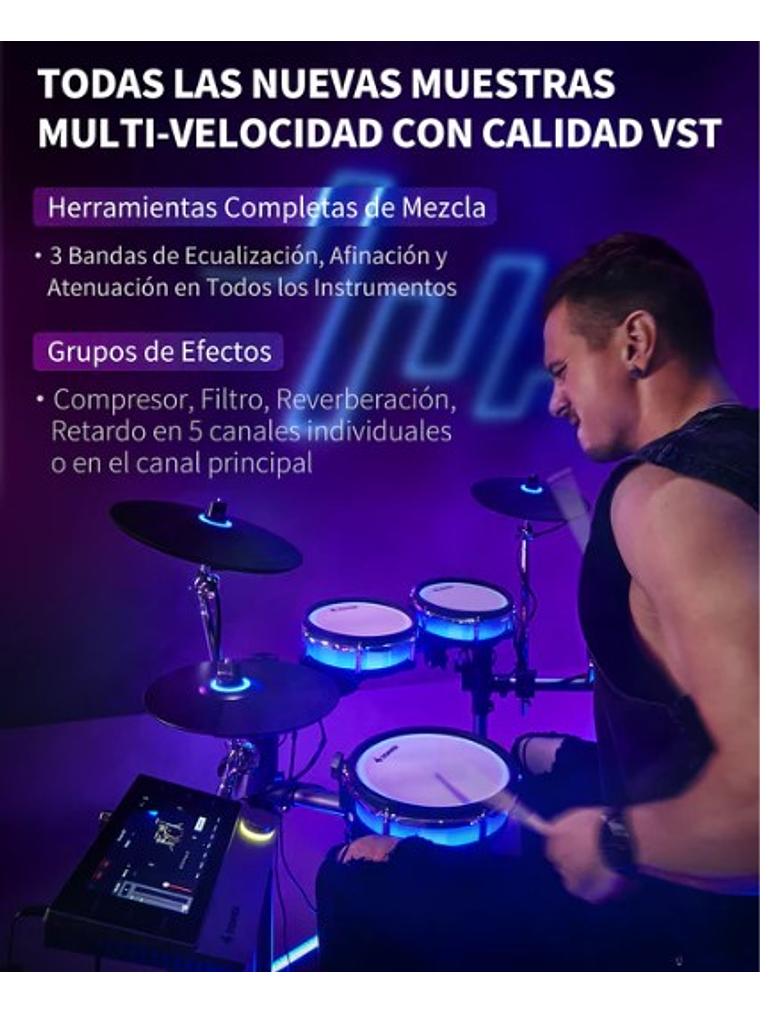 Backbeat  Batería Electrónica Donner 7