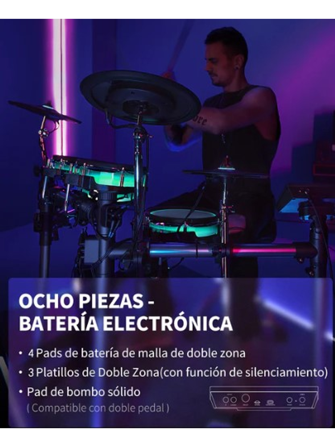 Backbeat  Batería Electrónica Donner 8