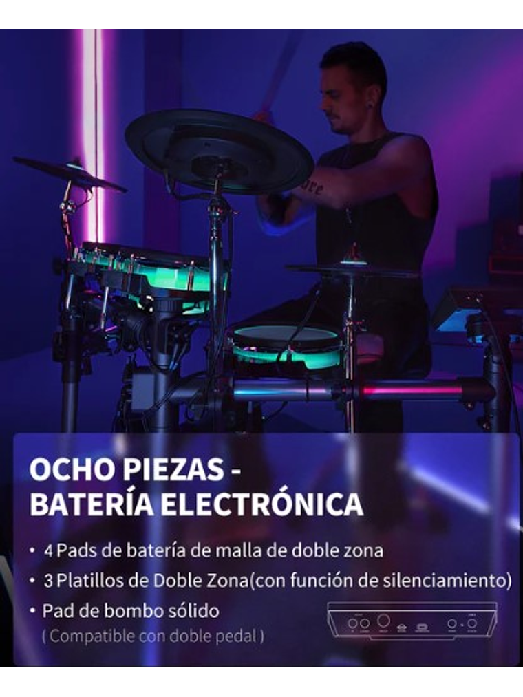 Backbeat  Batería Electrónica Donner 8