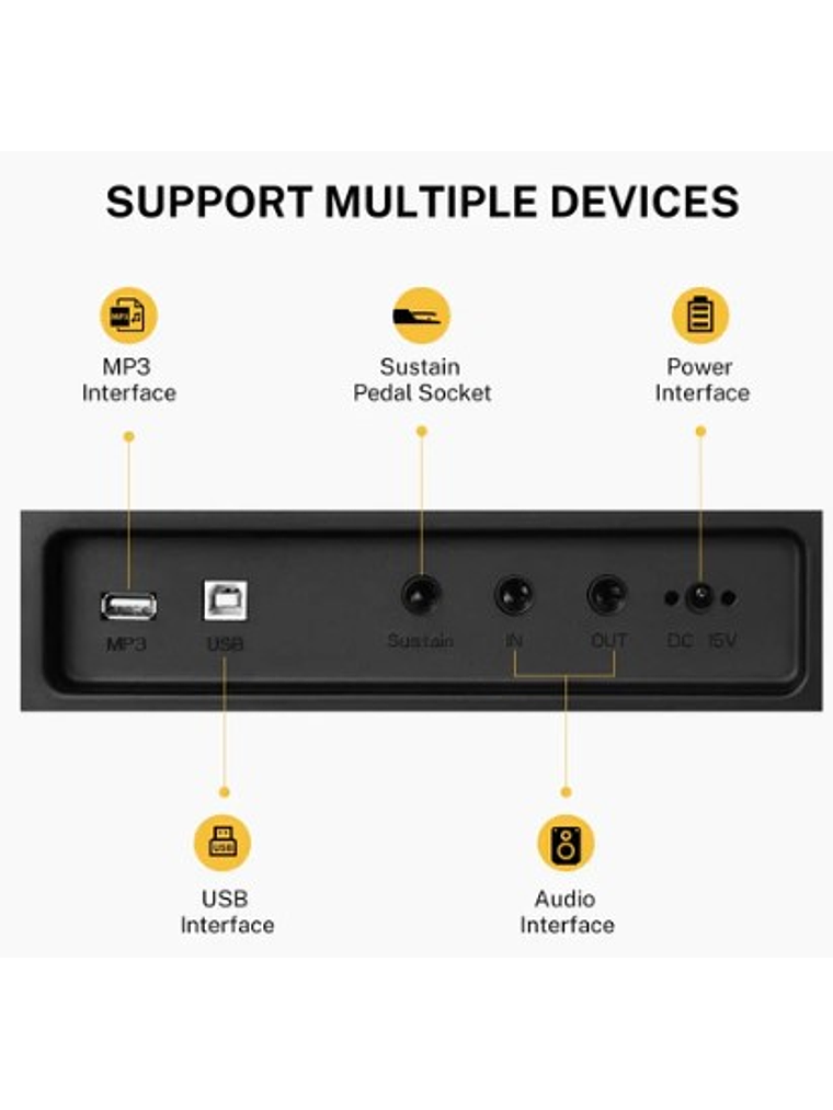 DDP100 Piano Digital Blanco 88 Teclas Donner 2