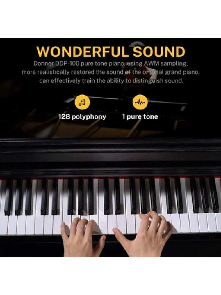 DDP100 Piano Digital Negro 88 Teclas Donner 3