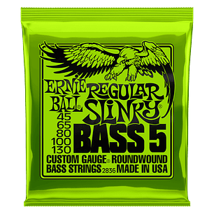 P02836 Set 5 Cuerdas Regular Slinky Bajo Eléctrico 45-130 Ernie Ball