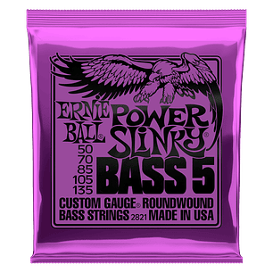 P02821 Set 5 Cuerdas Power Slinky Bajo Eléctrico 50-135 Ernie Ball