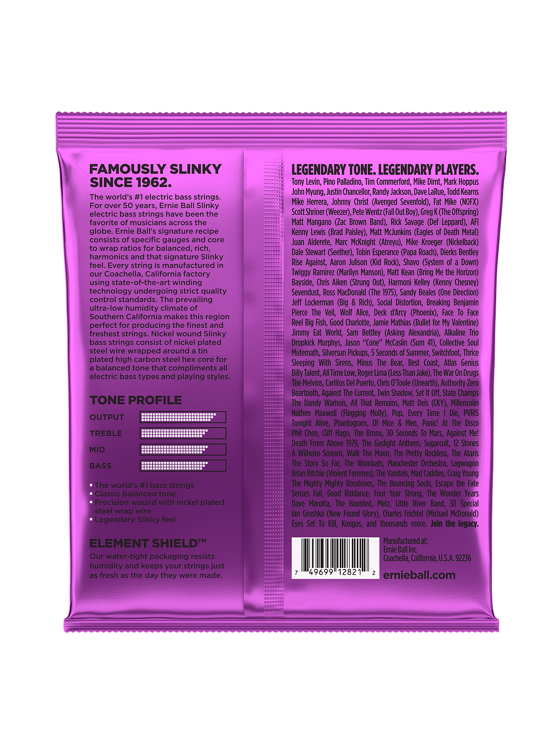 P02821 Set 5 Cuerdas Power Slinky Bajo Eléctrico 50-135 Ernie Ball 2