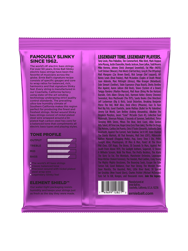 P02821 Set 5 Cuerdas Power Slinky Bajo Eléctrico 50-135 Ernie Ball 2