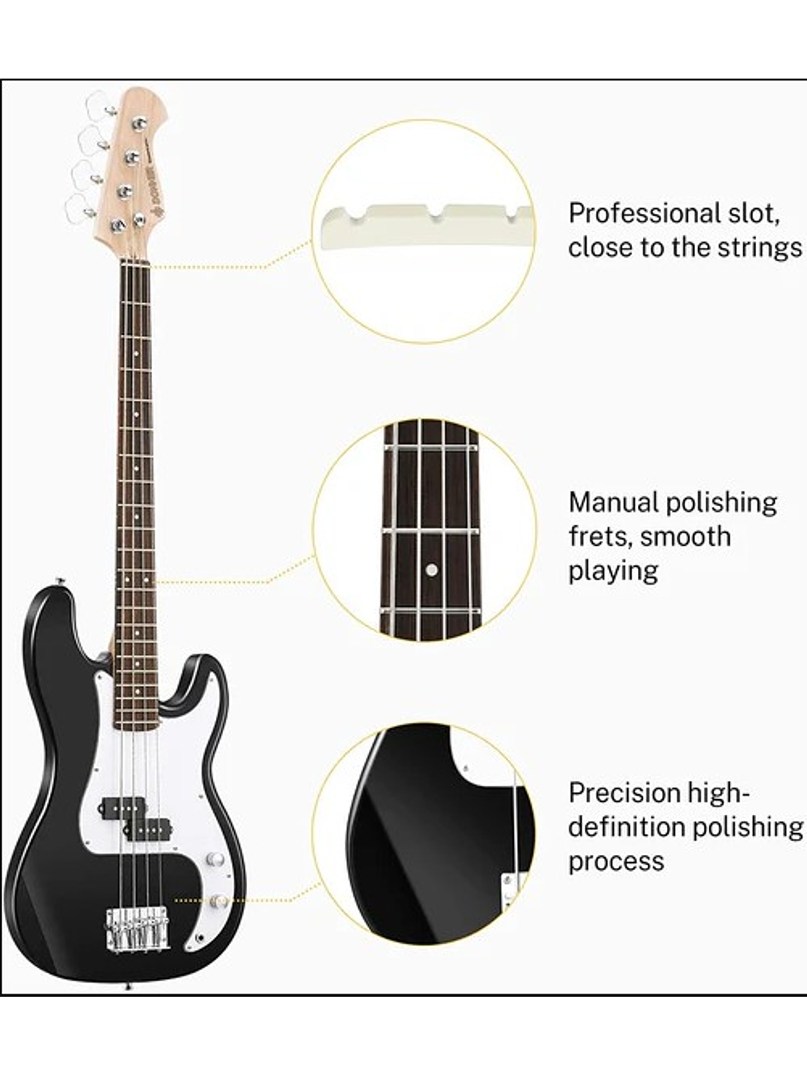 DPB-510B Pack De Bajo Eléctrico, Incluye Funda Y Accesorios. Donner 2