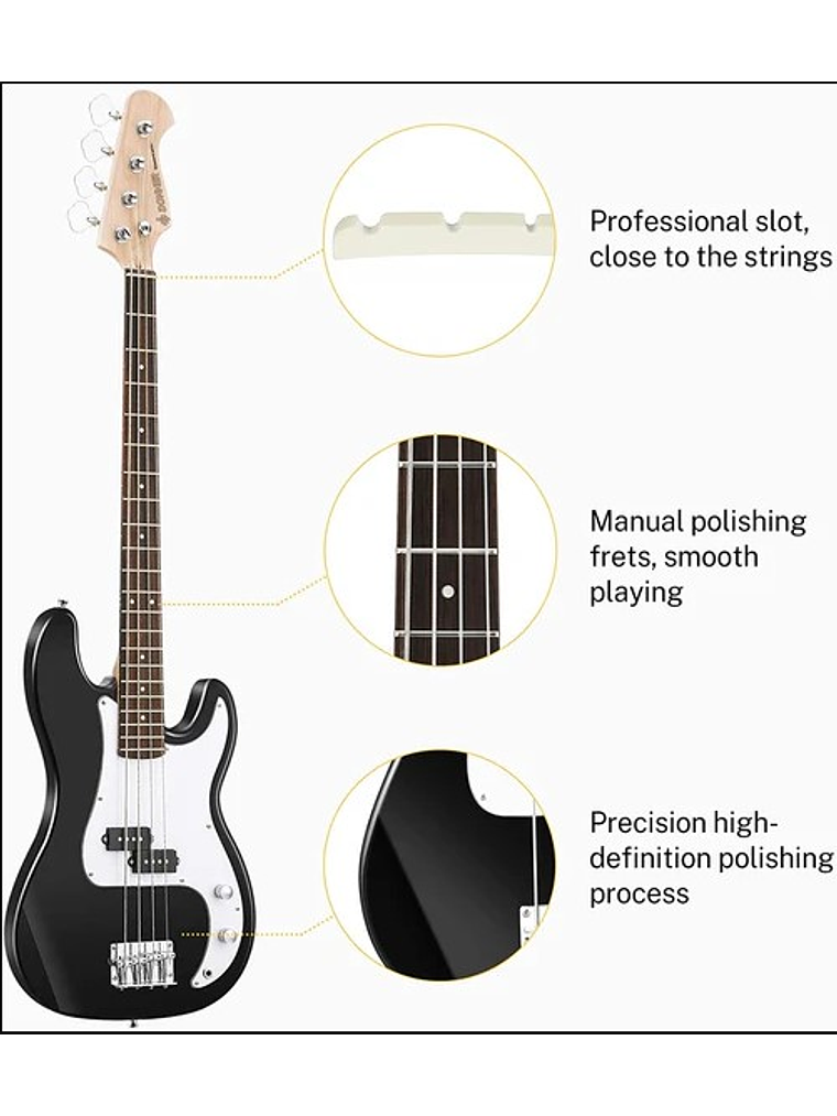 DPB-510B Pack De Bajo Eléctrico, Incluye Funda Y Accesorios. Donner 2