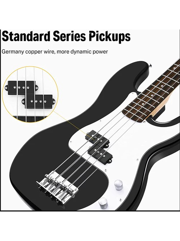 DPB-510B Pack De Bajo Eléctrico, Incluye Funda Y Accesorios. Donner 3