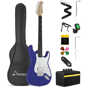 DST-100L Pack De Guitarra Eléctrica Azul Donner 