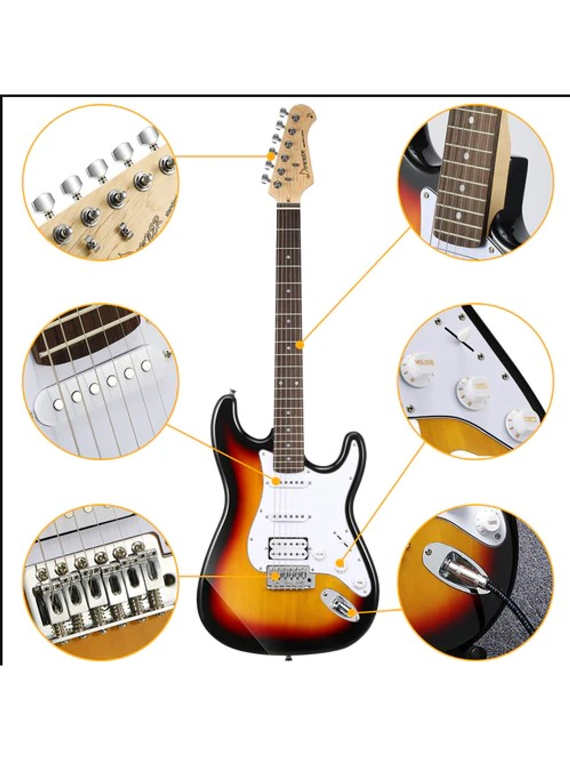 DST-100S Pack De Guitarra Eléctrica Sunburst Donner  3