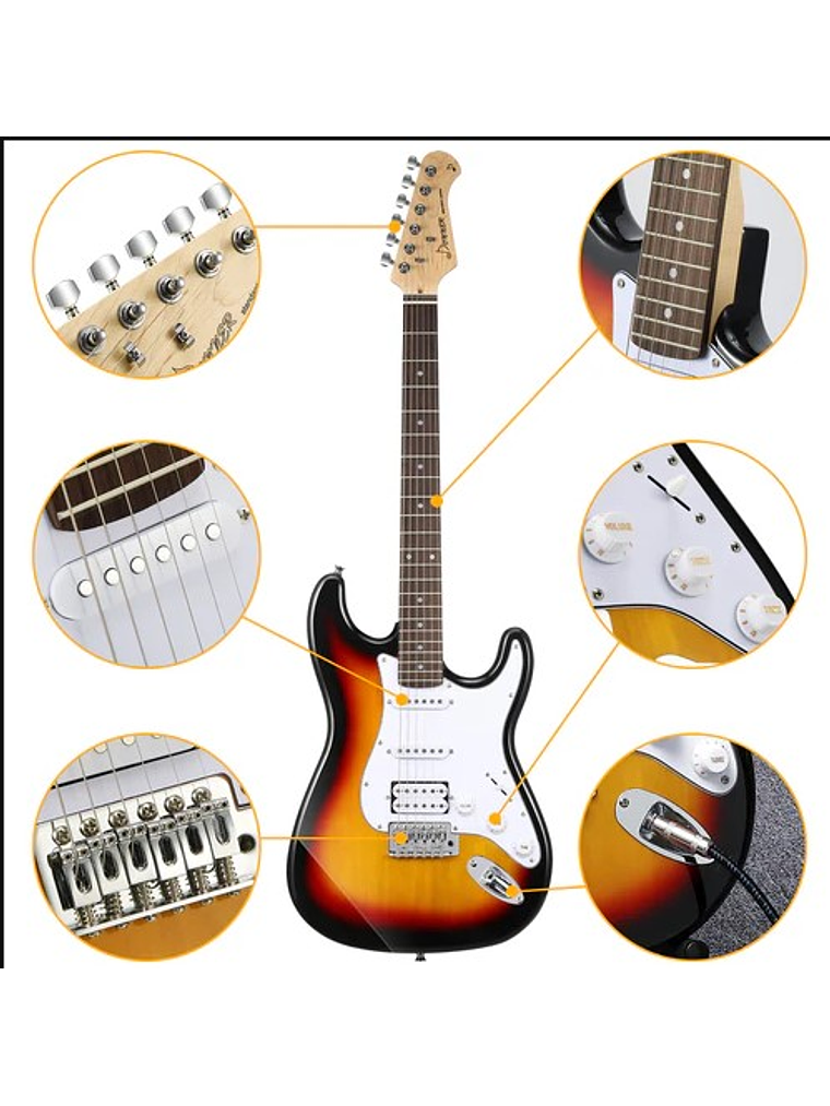 DST-100S Pack De Guitarra Eléctrica Sunburst Donner  3