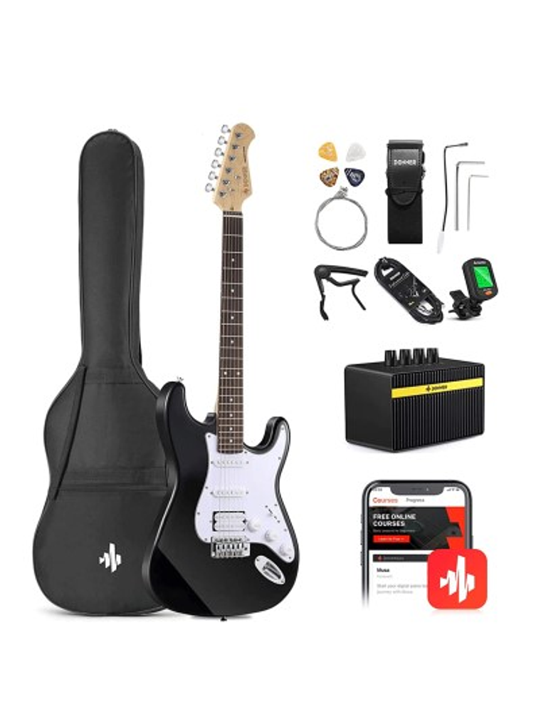 DST-100B Pack De Guitarra Eléctrica Negro Donner  1