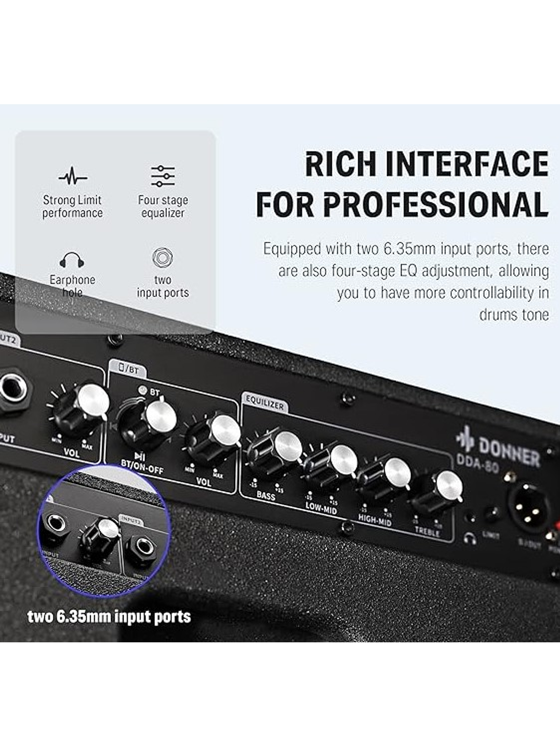 DDA-80 Amplificador Para Batería o Teclado Donner  6